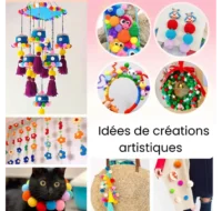 Pompons tailles et coloris assortis lot de 300 pièces