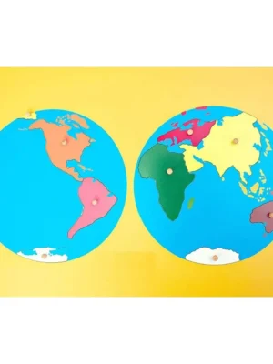 Puzzle du planisphère en bois - Puzzle des continents